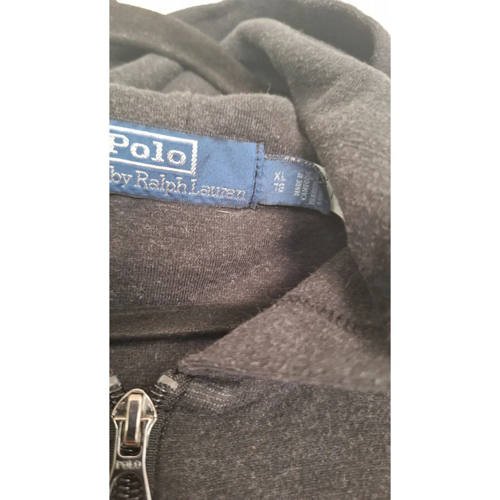 Polo Ralph Lauren Mens XL Full Zip Hoodie Charcoal Gray Fleece Jacket Pony Logo